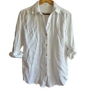 Wilfred Free Cotton Sail Shirt Relaxed Cotton button-up shirt White Crinkle XS